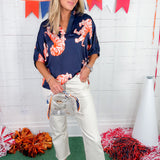 Sloan Auburn Tigress Navy Top Adrienne