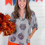 Sloan Navy Tiger Gaze Top Adrienne