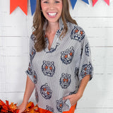 Sloan Navy Tiger Gaze Top Adrienne