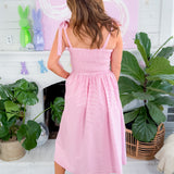 Sloane Peony Pink Stripe Midi Dress Prosperina