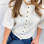 Sloss Ivory Boxy SS Cardigan MIMOSA
