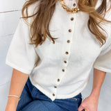 Sloss Ivory Boxy SS Cardigan MIMOSA
