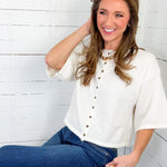 Sloss Ivory Boxy SS Cardigan MIMOSA