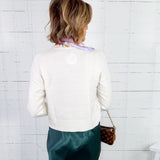 Soft White Crewneck Boxy Sweater BOBI