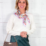 Soft White Crewneck Boxy Sweater BOBI