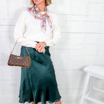 Soft White Crewneck Boxy Sweater BOBI