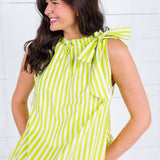 Sophia Lime Stripe Midi Dress