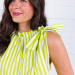 Sophia Lime Stripe Midi Dress