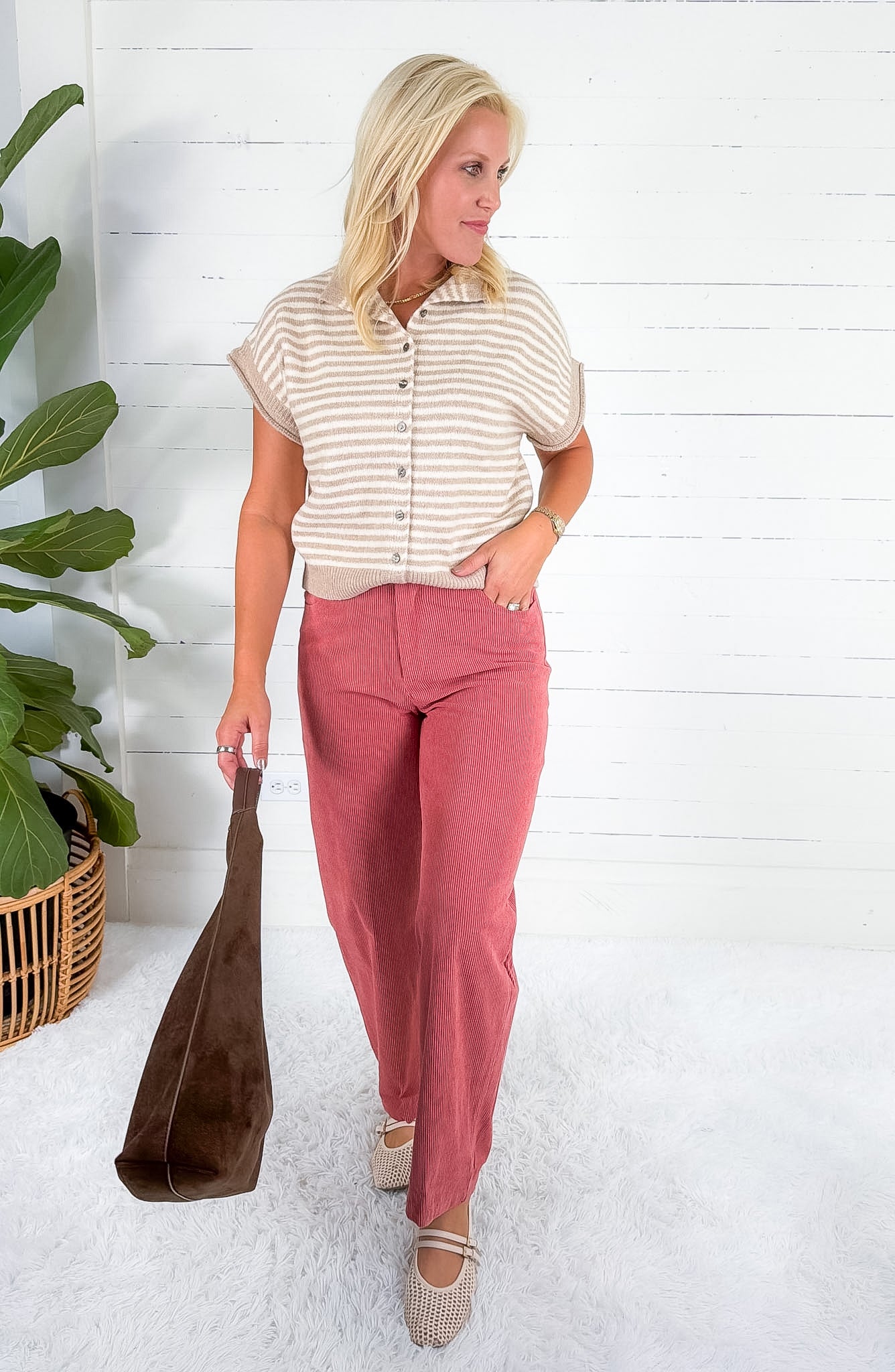 Spencer Salmon Pink Corduroy Pants Compania Fantastica