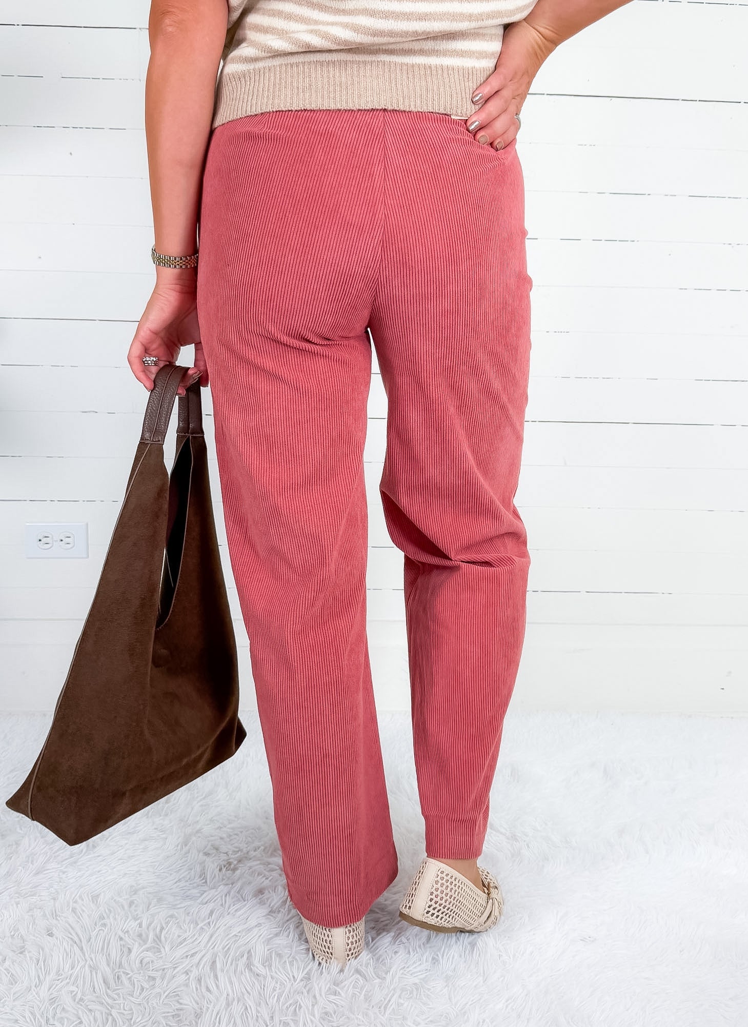 Spencer Salmon Pink Corduroy Pants Compania Fantastica