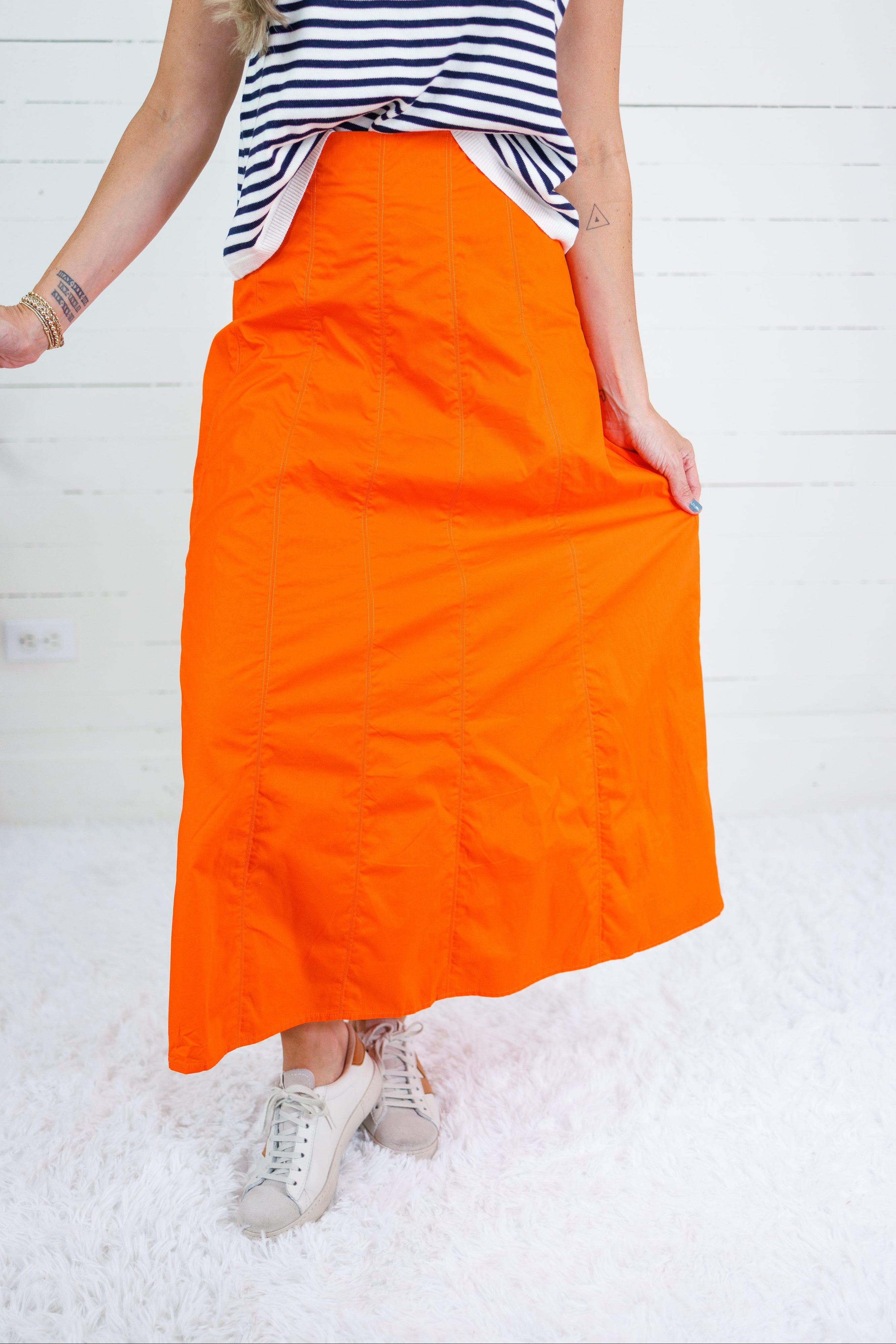 Spirit Orange Panel Maxi Skirt TCEC