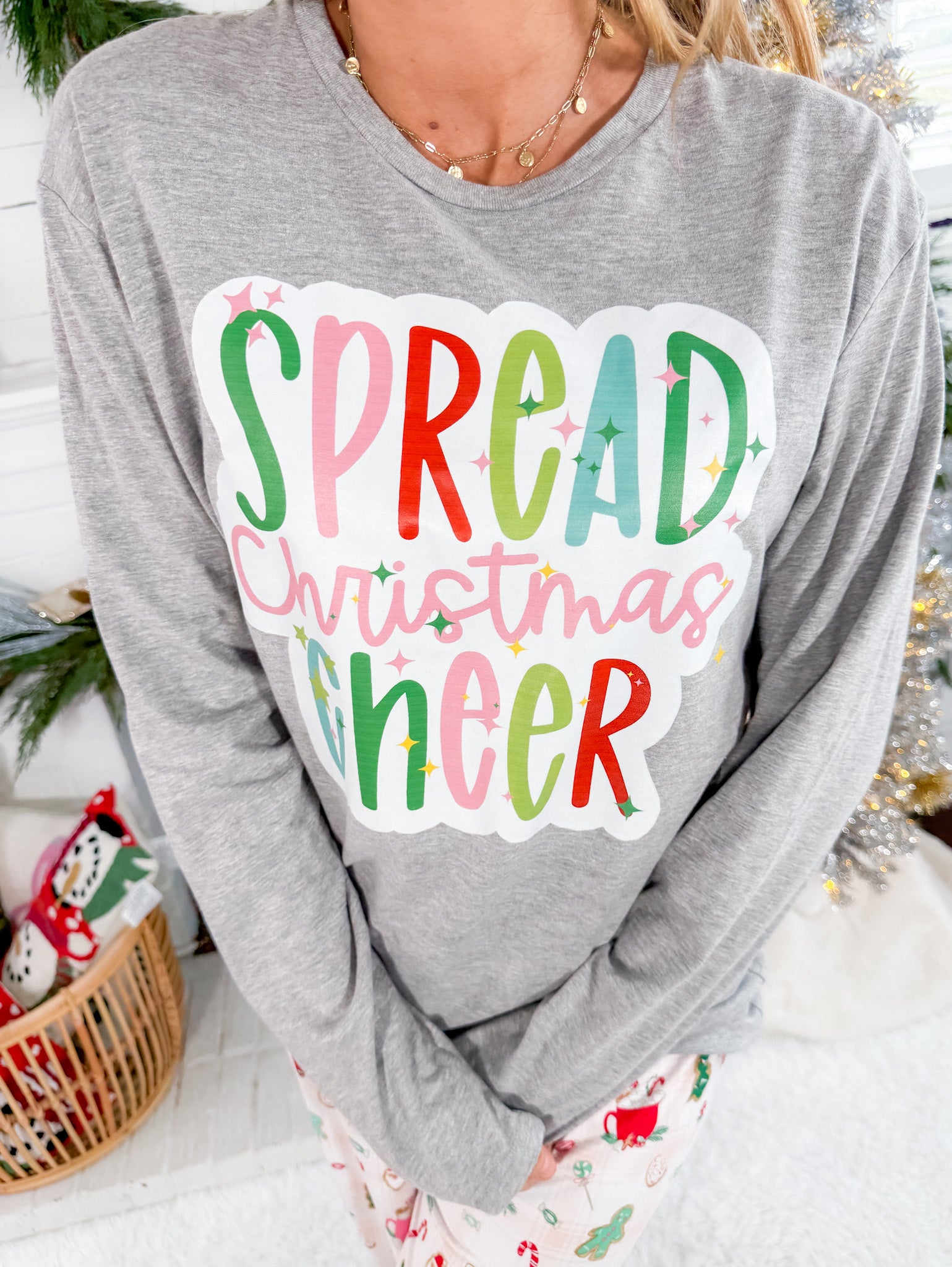 Spread Christmas Cheer Long Sleeve Gildan Soft Tee 