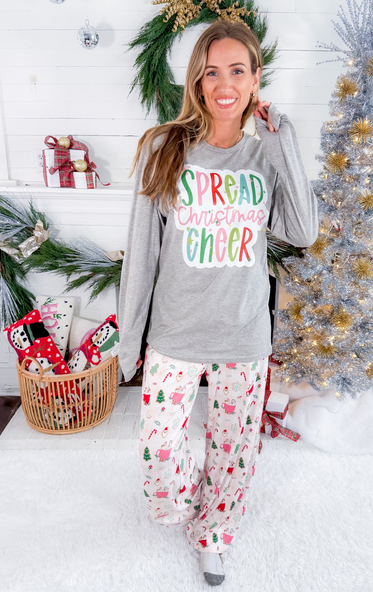 Spread Christmas Cheer Long Sleeve Gildan Soft Tee 