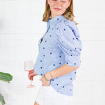 Star Spangled Banner Blue Striped Top Vine & Love