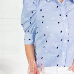 Star Spangled Banner Blue Striped Top Vine & Love