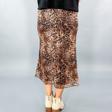 Starr Stretchy Leopard Print Mesh Midi Skirt