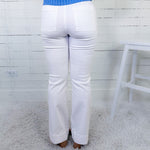 Stella Optic White Pin Tuck Flare Jean KUT
