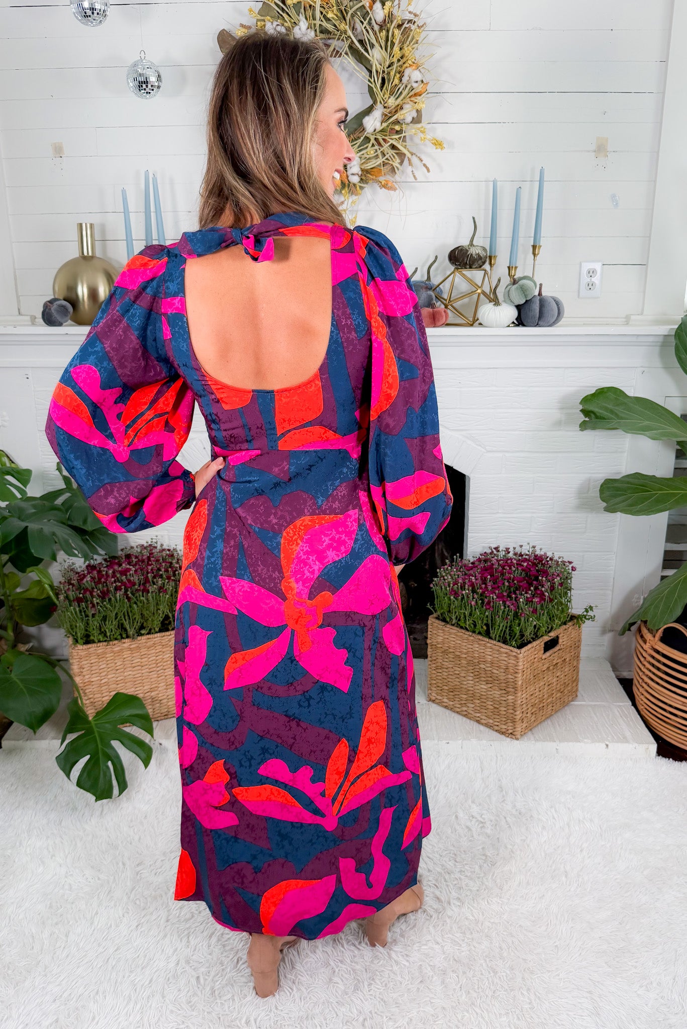 Stendhal Geo Flowers Midi Dress FRNCH 