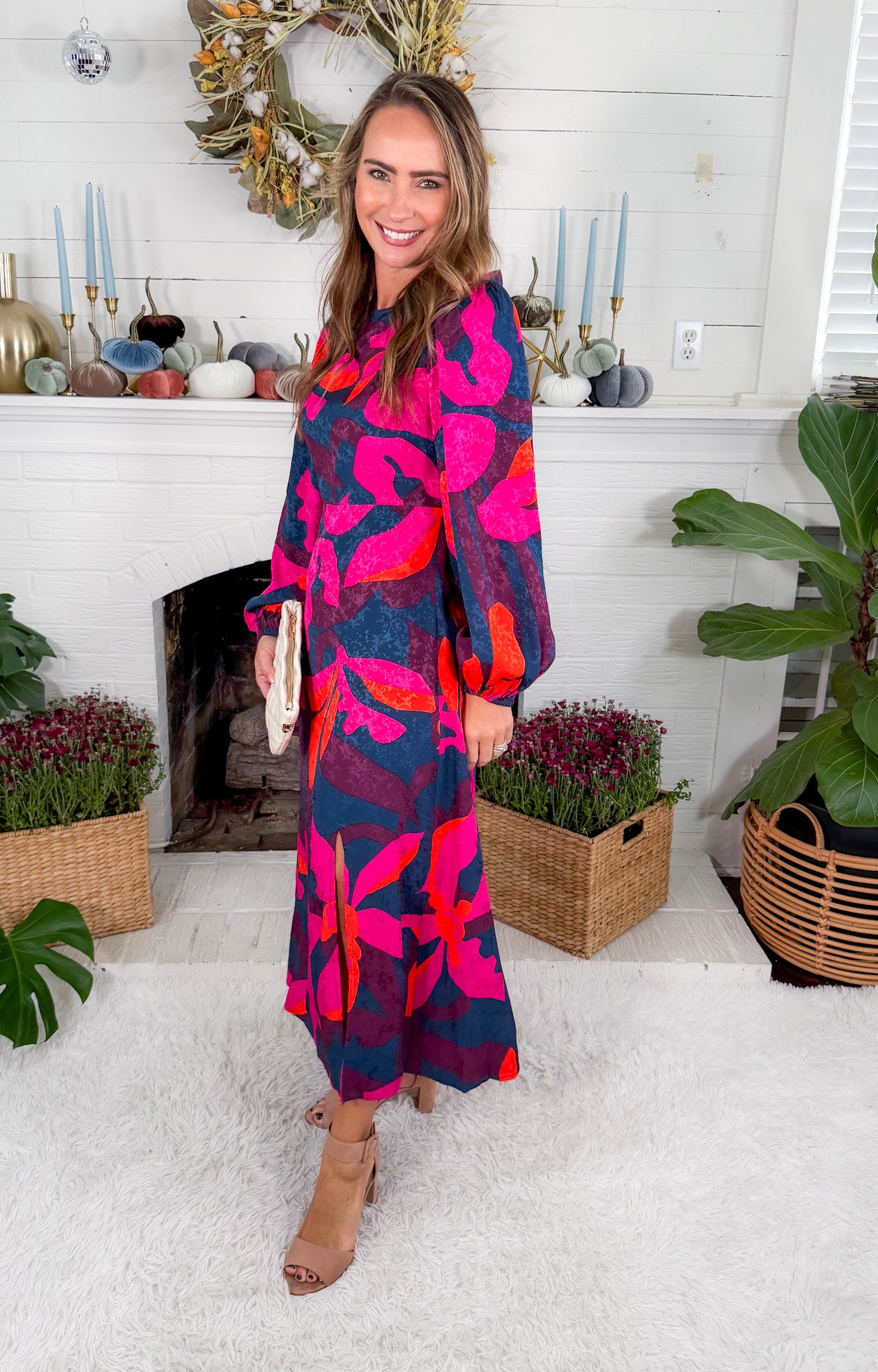 Stendhal Geo Flowers Midi Dress FRNCH 