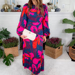 Stendhal Geo Flowers Midi Dress FRNCH 