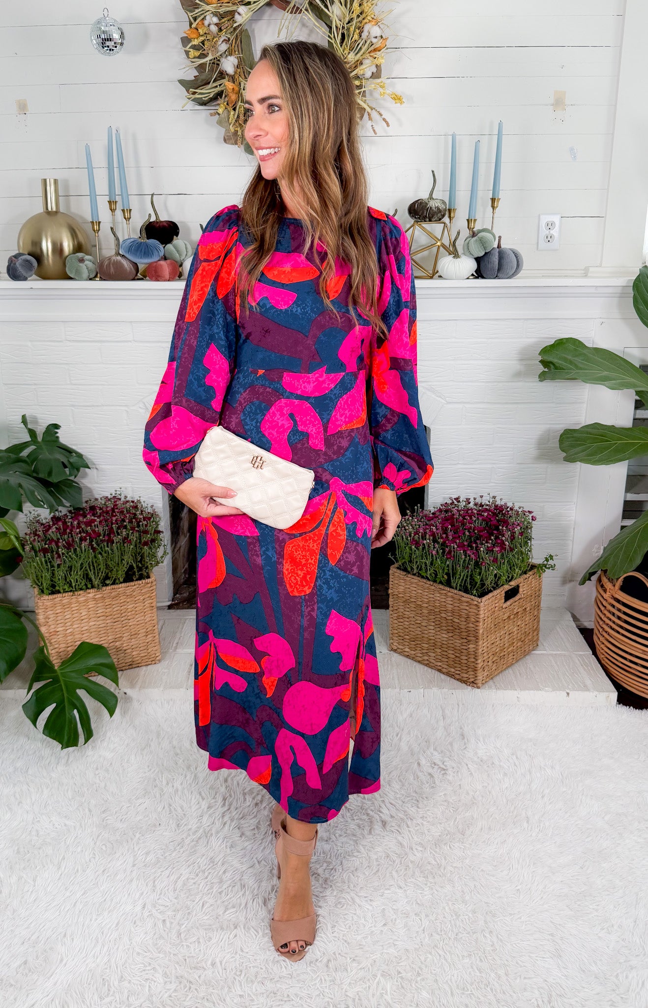 Stendhal Geo Flowers Midi Dress FRNCH 