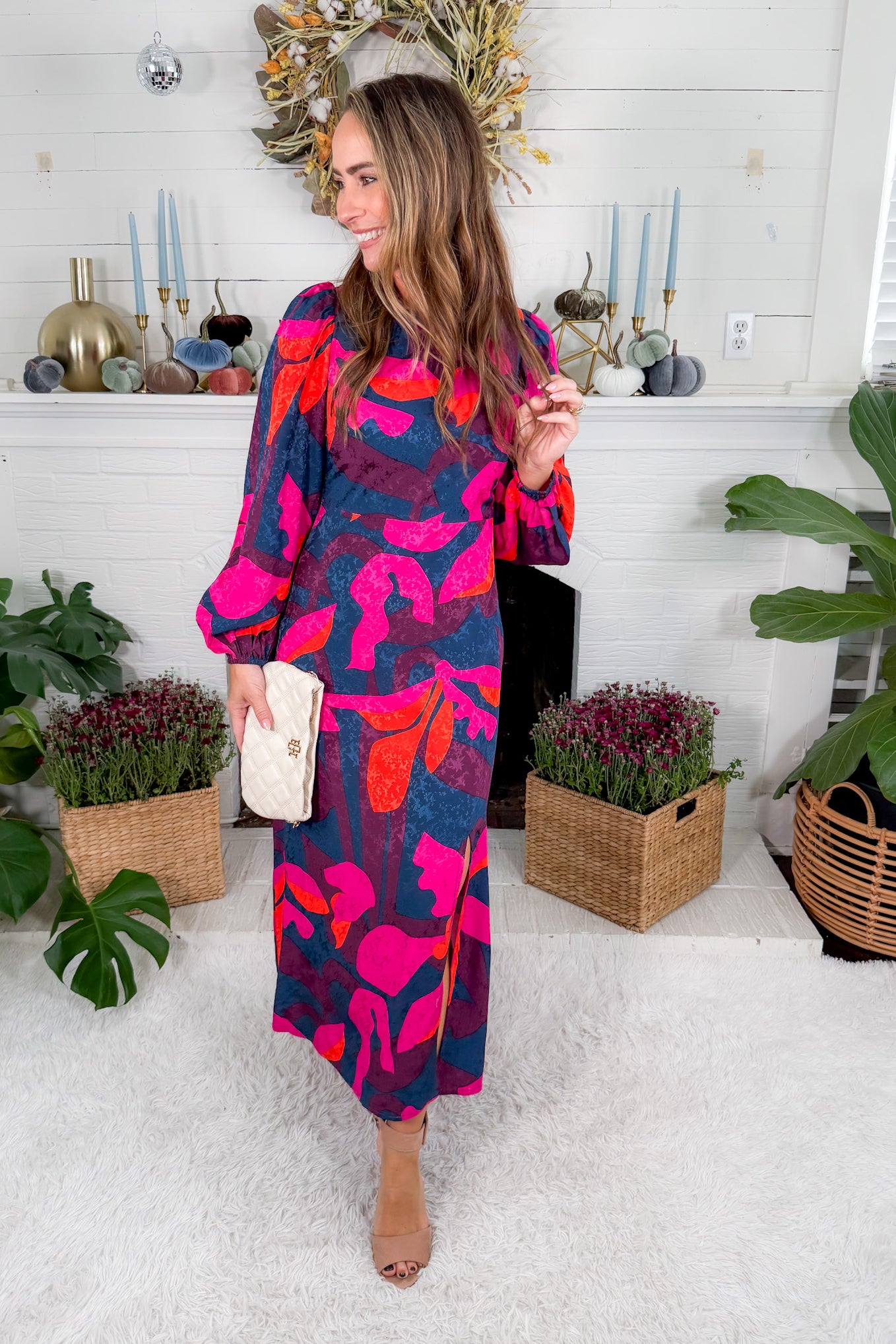 Stendhal Geo Flowers Midi Dress FRNCH 