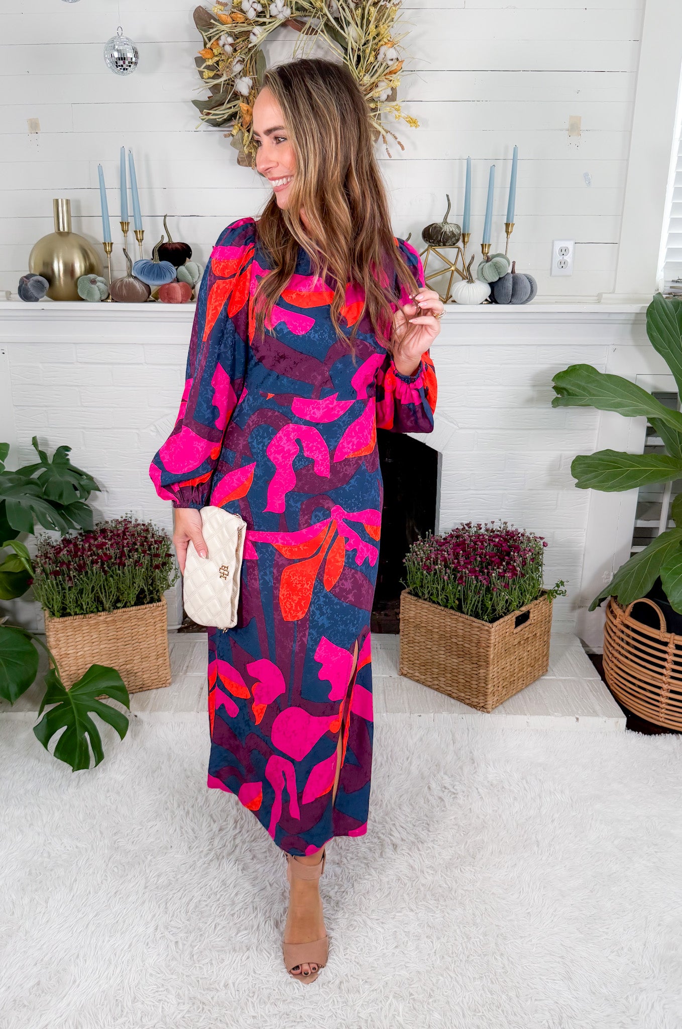 Stendhal Geo Flowers Midi Dress FRNCH 