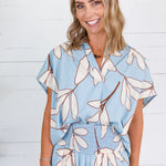 Sue Belle Blue Palm Top Karlie
