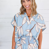 Sue Belle Blue Palm Top Karlie
