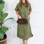 Sullivan Olive Bandana Maxi Dress Entro