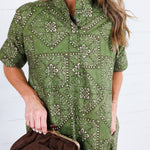 Sullivan Olive Bandana Maxi Dress Entro