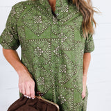 Sullivan Olive Bandana Maxi Dress Entro