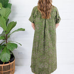 Sullivan Olive Bandana Maxi Dress Entro