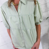 Sumter Sage Stripe Top