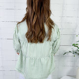 Sumter Sage Stripe Top
