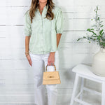 Sumter Sage Stripe Top