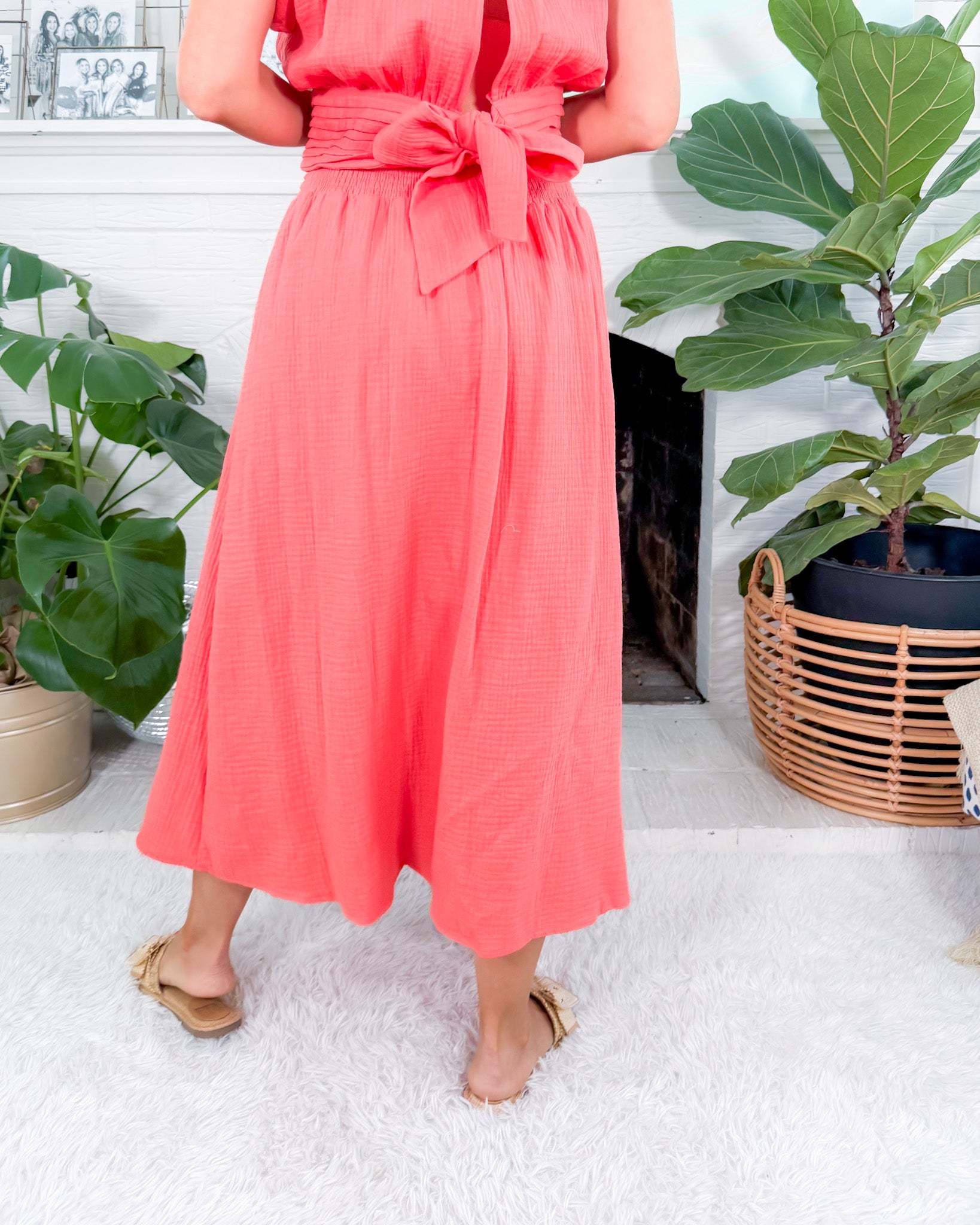 Sunburst Bloom Gauze Maxi Skirt Meet Me in Santorini
