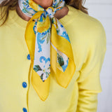 Sunshine Yellow + Blue Button Cardigan Sweater Buttermelon