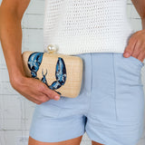 Susana Light Blue Topstitched Shorts Ciebon