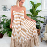 Susannah Sand Stripe Maxi Dress Emily McCarthy