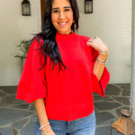 Sutton Tomato Red Cape Sweater