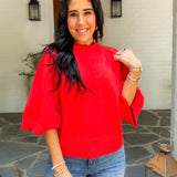 Sutton Tomato Red Cape Sweater