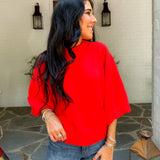 Sutton Tomato Red Cape Sweater