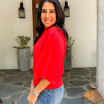 Sutton Tomato Red Cape Sweater