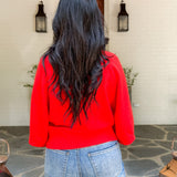 Sutton Tomato Red Cape Sweater