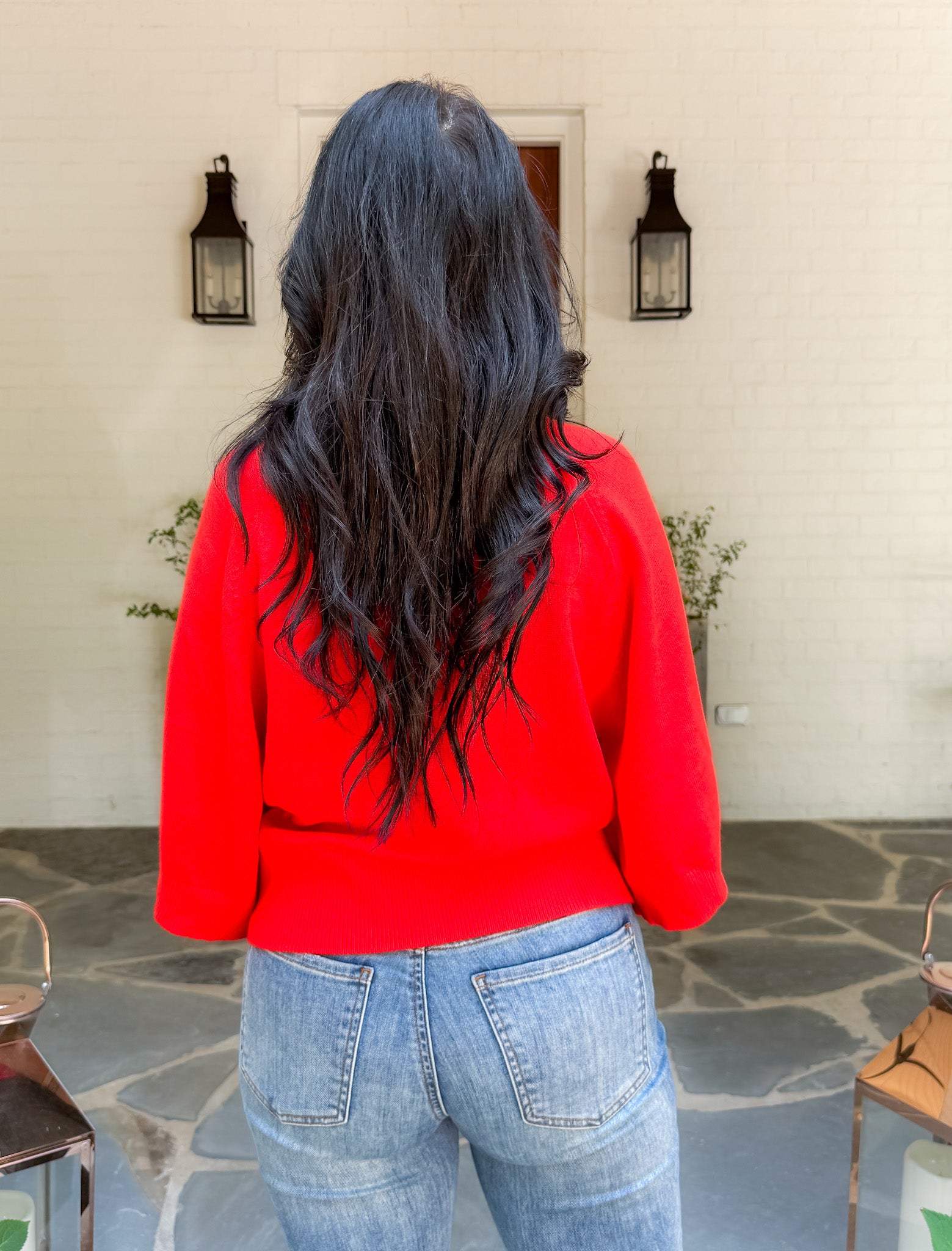 Sutton Tomato Red Cape Sweater