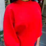 Sutton Tomato Red Cape Sweater