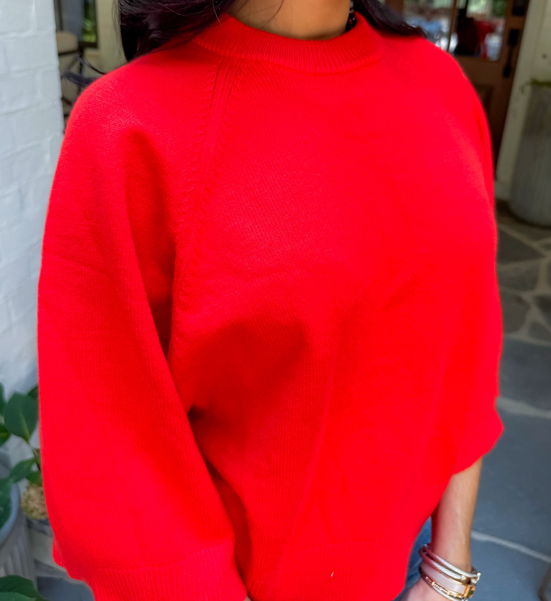 Sutton Tomato Red Cape Sweater