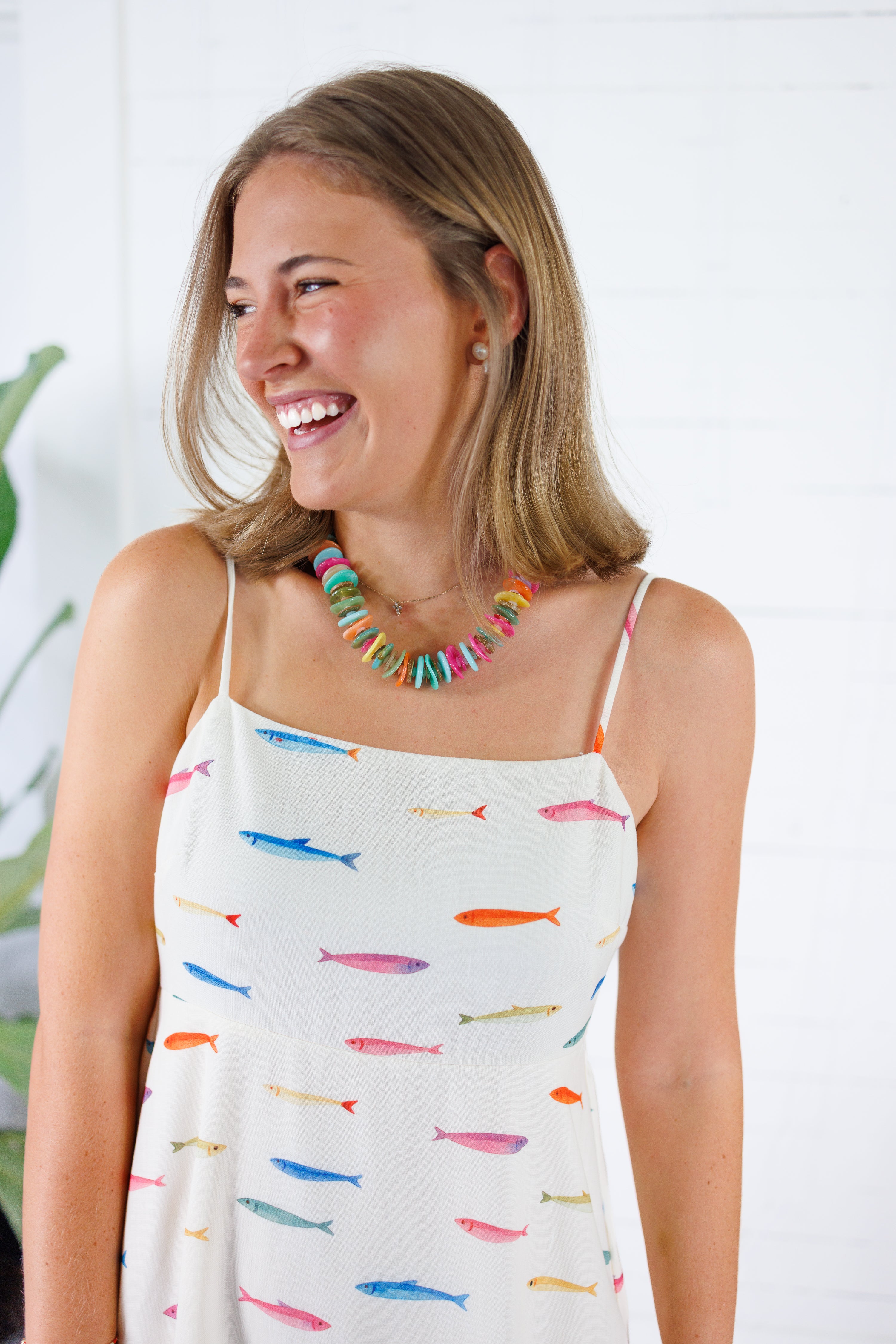 Swimmy Fish Print Maxi Dress