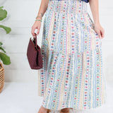 Sylvia French Cottage Floral Tier Maxi Skirt Karlie